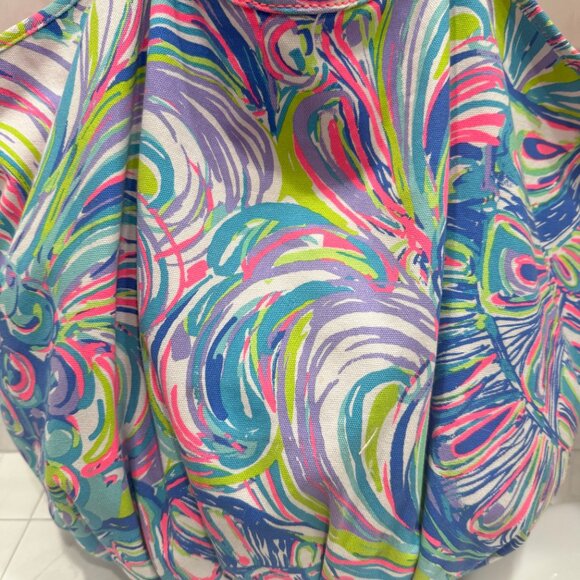 LILLY PULITZER XL Bohemian Beach Bag Pink Blue Guilty Pleasure Pattern NWT - Picture 4 of 16